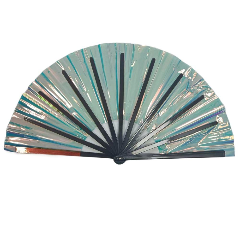 Exquisite Large Folding Hand Fan Laser Reflective Hand Fan Perfect Dance Fan  Festival Party