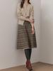 Maja Metal Mix Tweed Knit Flare Long Skirt