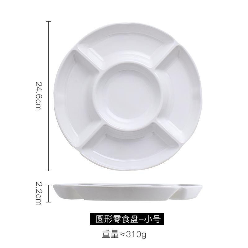 Commercial Divided Dining Plate Imitation Porcelain Melamine Tableware