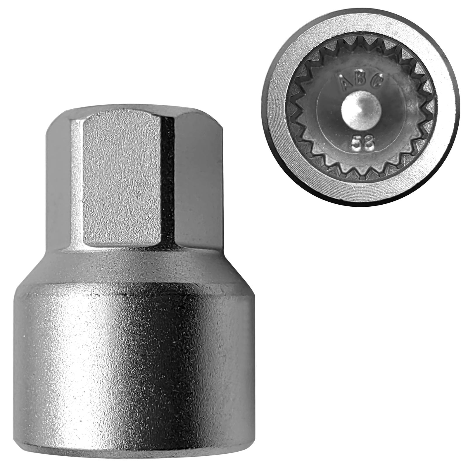 

Wheel Locking Nut Key Replacement for Porsche, 58 Thick walled Wheel Lock Nut Socket Adapter, Wheel Anti Theft Lug Nut