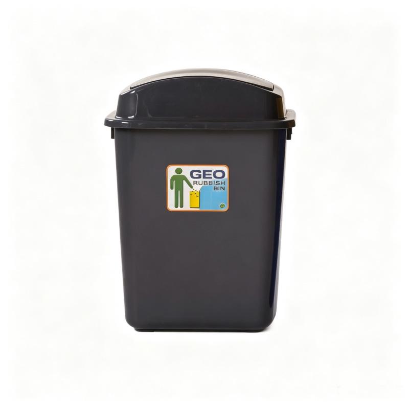 Large Capacity Plastic Flip-Top Trash Can with Lid for Home, Kitchen, Bathroom, Office, or Hotel.