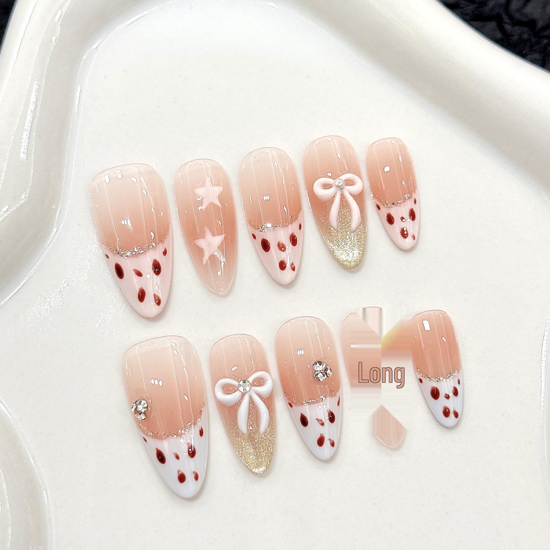 

Yihe Rose Quartz Stars: Pink Leopard Print Cat Eye Bow Nails