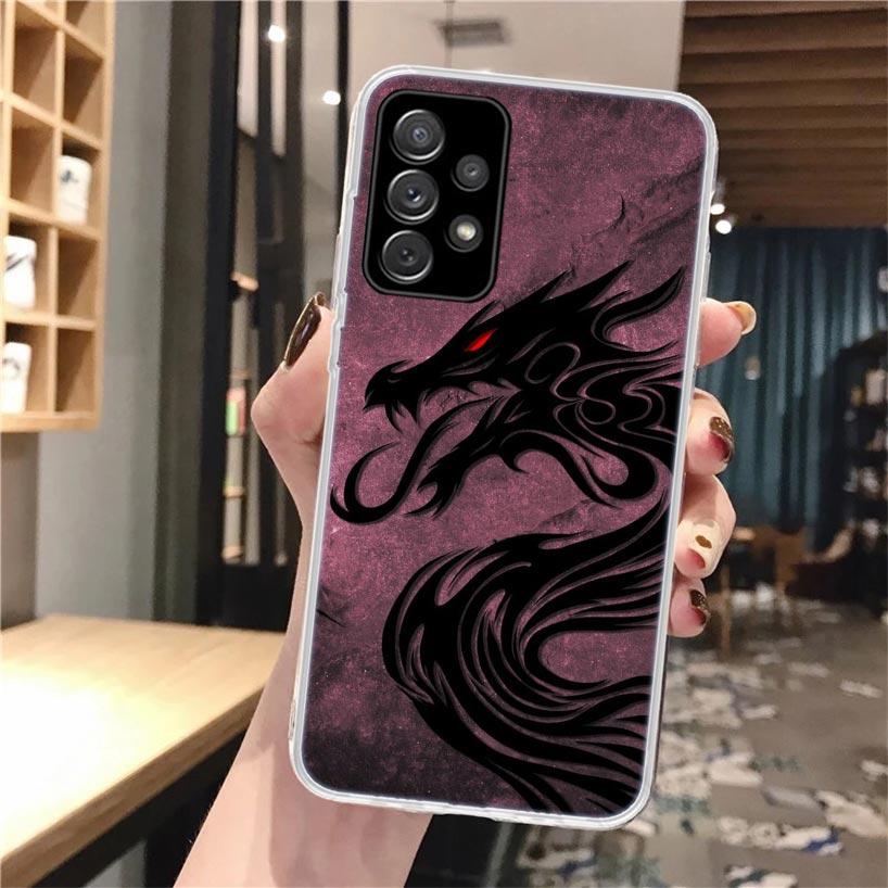 Japanese Dark Dragon Tattoo Phone Case For Samsung Galaxy A56 A55 A54 A53 A16 A15 A14 A13 A36 A35 A34 A33 A26 A25 A24 A23 A05S A