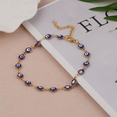 Retro Bead Unisex Turkish Lucky Women Bracelet Demon Eye Bracelet Metal Korean Style Hand Chain