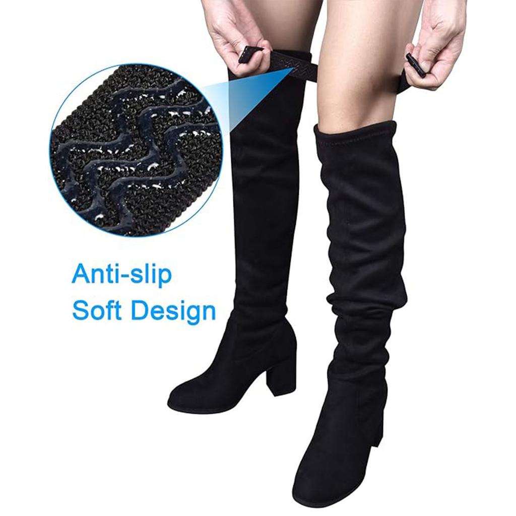 1 Pair Boot Straps for Thigh High, Knee Boot Straps Adjustable Elastic Thigh High Boots Bands with