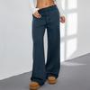 Women's Wide Leg Sweatpants Fall High Waisted  Pants Drawstring Workout Joggers With Pockets