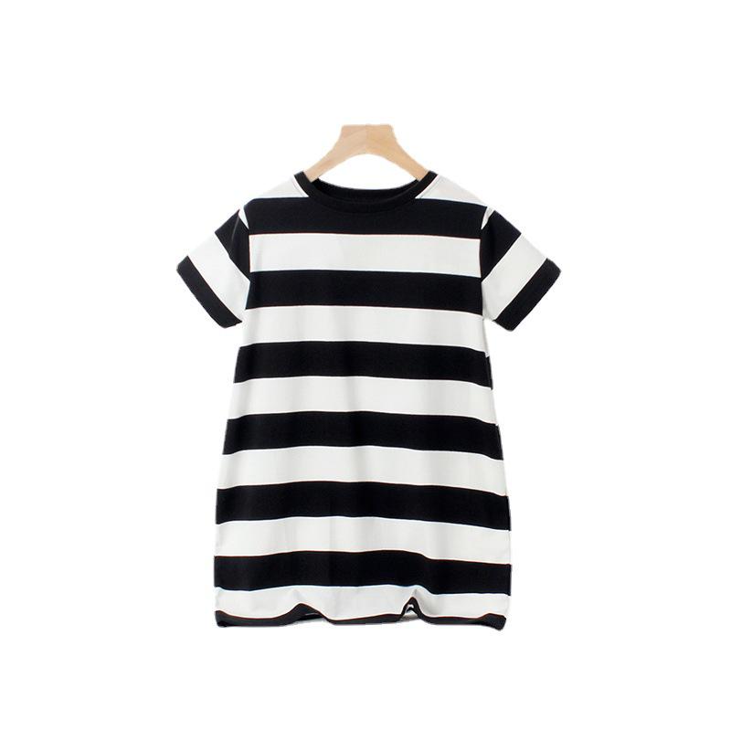 Summer Korean Style Striped Princess Dress for Girls - Short-Sleeved Fashion Skirt