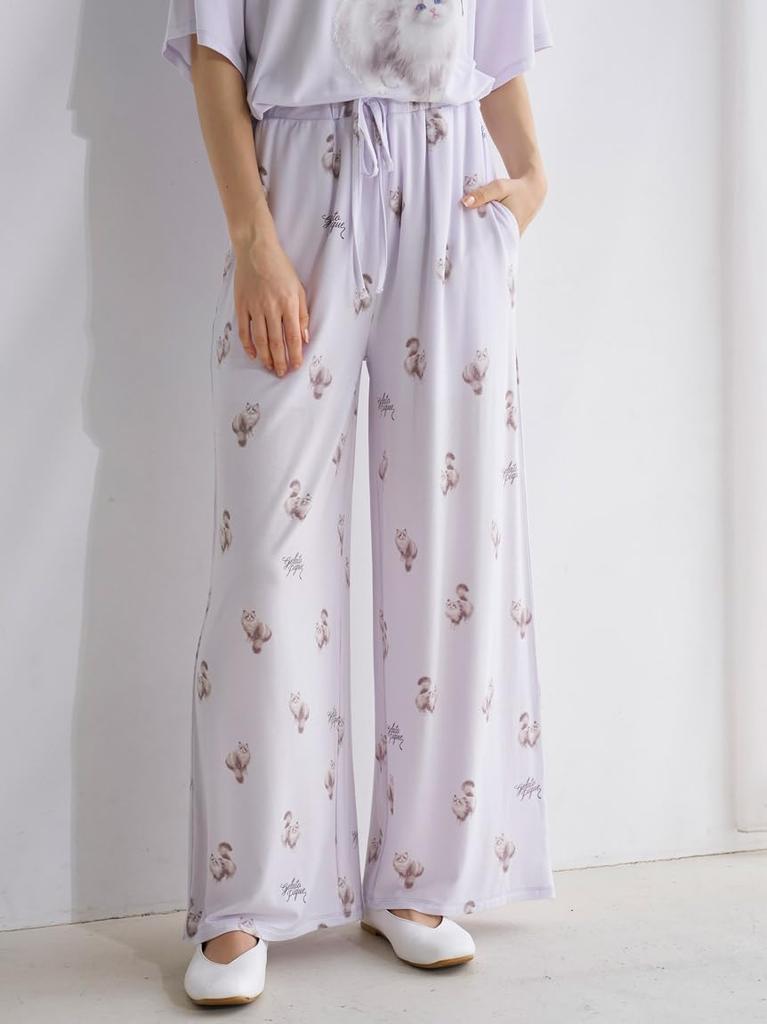 gelato pique CAT Print Long Pants PWCP252266 LAV Women's