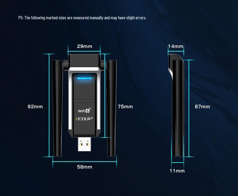 High-Speed Dual-Band Wi-Fi 6 Wireless Network Card for Desktop and Laptop