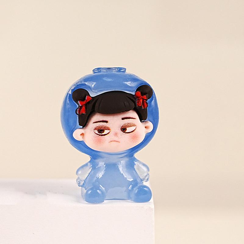 

2 шт. светящаяся фигурка Nezha Micro Landscape, украшение, уличная светящаяся миниатюрная статуэтка, горшечные мини-садовые аксессуары as the picture