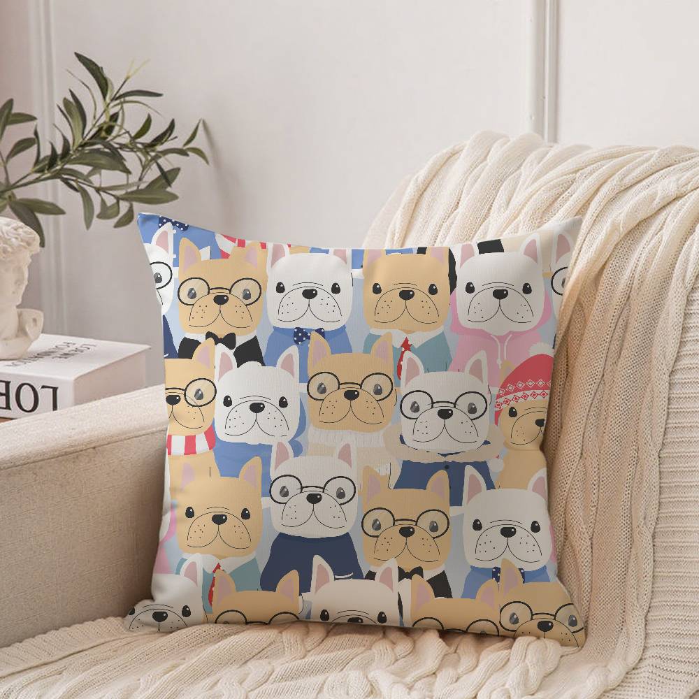 Cute Dog Face Pattern Pillow Case Home Decor Throw For Sofa Bed Car Room Decor Gift Idea