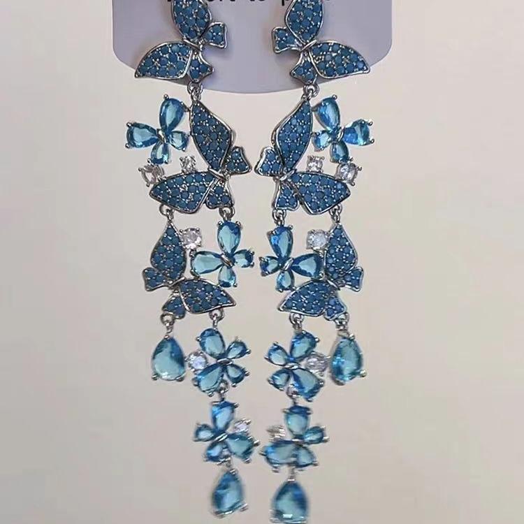 Spring Garden ~ Butterfly dusk øredobber, kvinnelige skog søte blomst lange øredobber, super fe temperament utsøkte øredobber