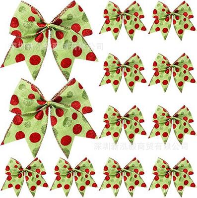 Hongyi Webbing Christmas Bow Handmade Christmas Decorations, Christmas Tree Decoration Handmade Diy Small Bows