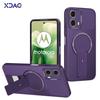 Carbon Fiber Texture Phone Case for Motorola Moto G24 G04 G04S E14 4G Concealed Bracket Magnetic High Qualtiy Back Cover Housing