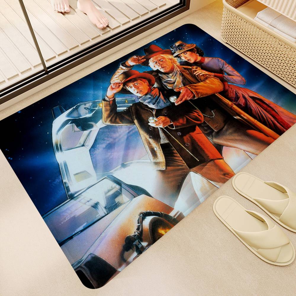 Movie B-Back To The F-uture Floor Mat INS Style Soft Bedroom Floor House Laundry Room Mat Anti-skid Household Carpets