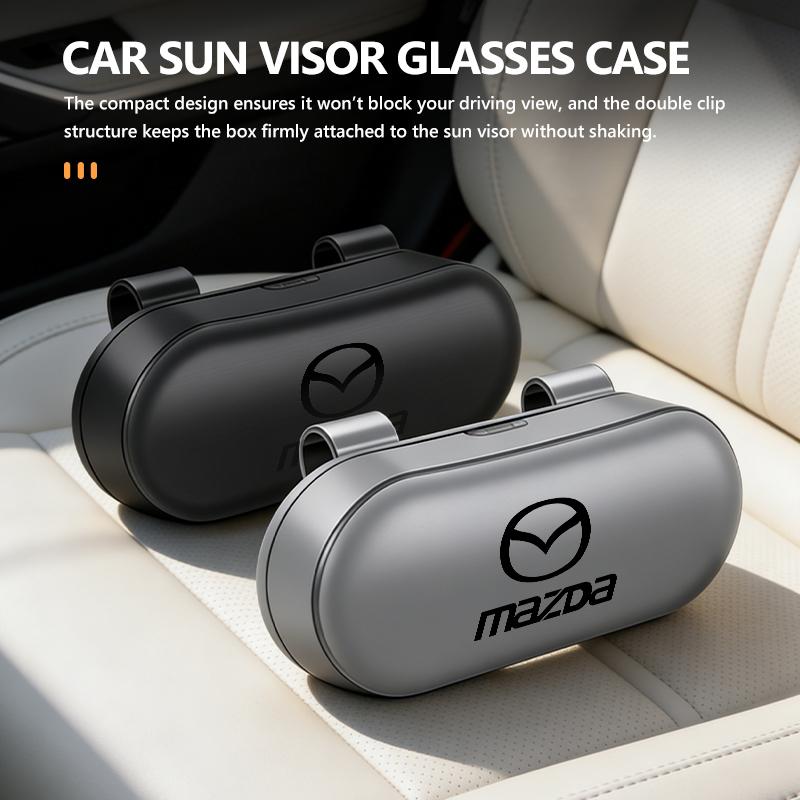 Bilsolskydd Solglasögon Glasögonfodral Förvaringslåda för Glasögon För Mazda 3 6 CX5 2 CX3 CX9 MX5 RX8 Axela Demio Atenza MS