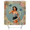 Cartoon Girl Printed 3D Bath Curtains Waterproof Polyester Fabric Washable Bathroom Shower Curtain Screen With Hooks Accessories