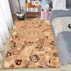 Coffee Theme Living Room Carpet Retro Coffee Pattern Area Rug American Vintage Style Home Decor Soft Non-slip Floor Mat