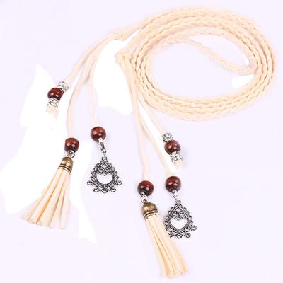 Women Fashion Folk-Custom Tassel Braided Pendant Waist Belt