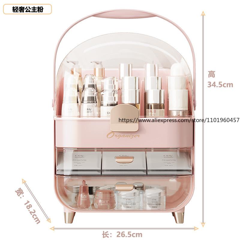 Luxury Style Cosmetic Storage Display Rack Premium Large-Capacity Dustproof Organizer for Lipstick Face Mask Skincare