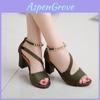 Summer Women Sandals With Velvet Material And Block Heel For Casual Wear