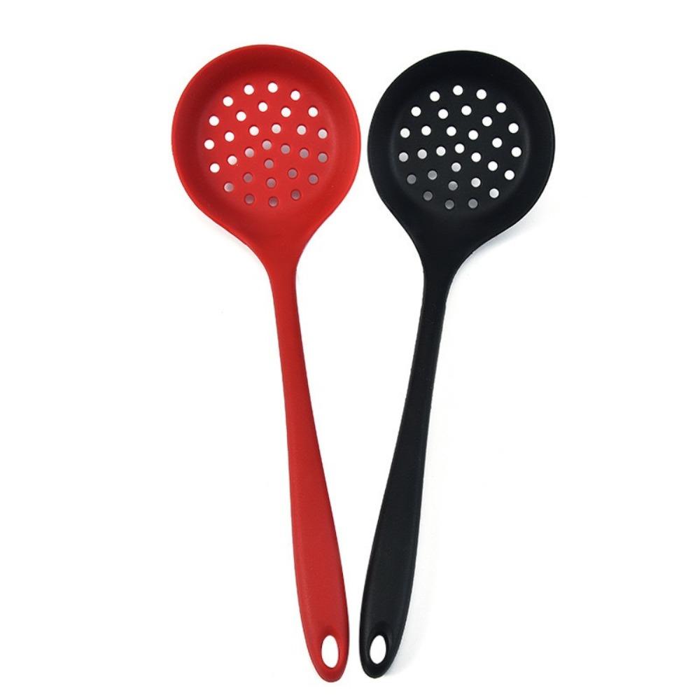 Long Handle Silicone Colander Non-stick Silicone Skimmer Spoon Silicone Filter  Kitchen Tools