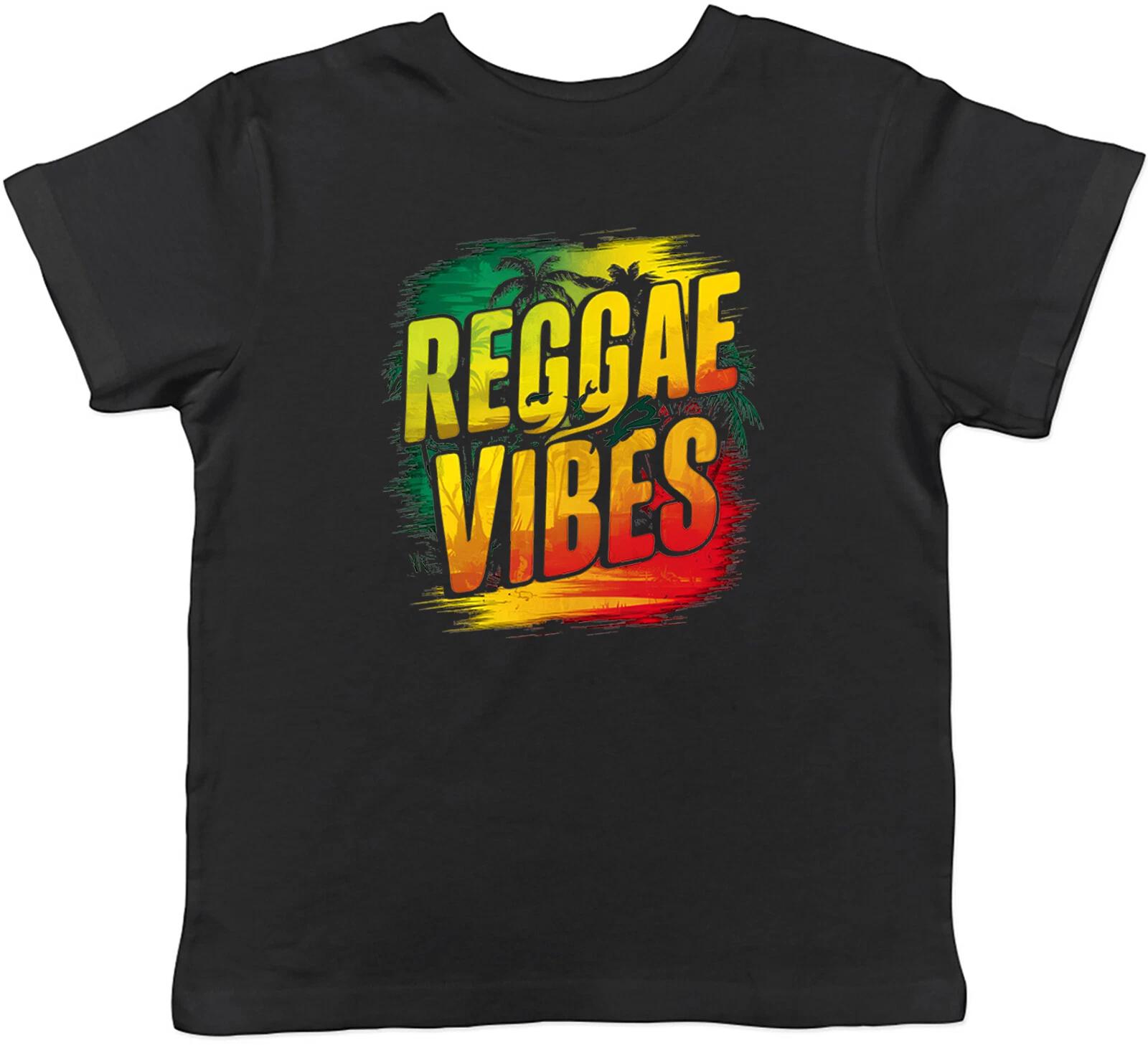 Reggae Vibes Kids T-Shirt Rasta Music Jamaica Childrens Boys Girls Gift 100