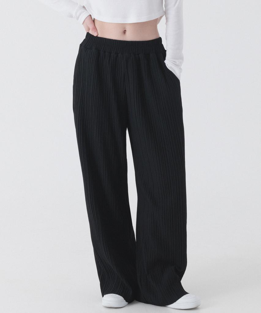 PIANER Comfortable Wide Pleated Pants (Black)