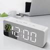 White Digital Clock Night Light Desktop Alarm Clock High Quality LED Mirror Table Clock