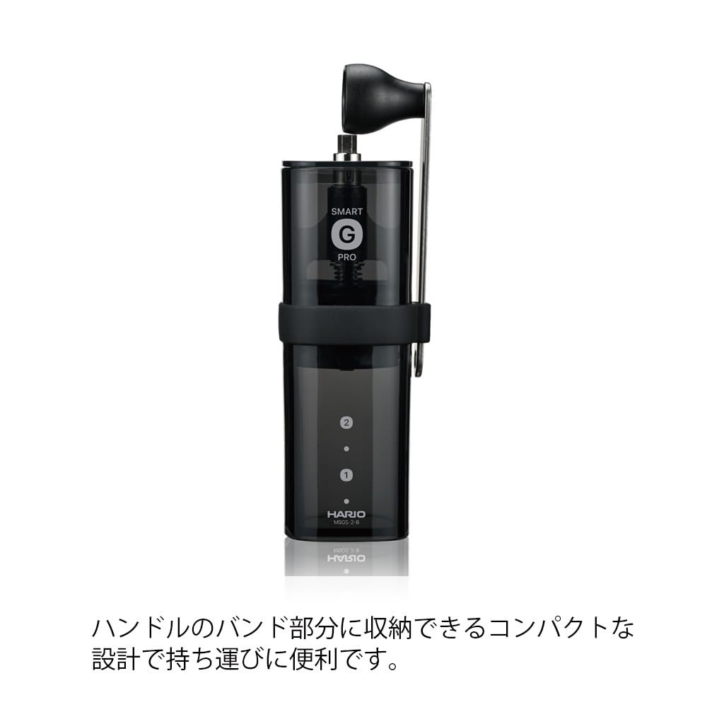Moedor de Café Compacto HARIO, Smart G, com Moedores de Moagem de Aço Inoxidável para Moagem Consistente, PRO, Moedor de Café para 2 Xícaras, 24g Grãos de Café, Presente