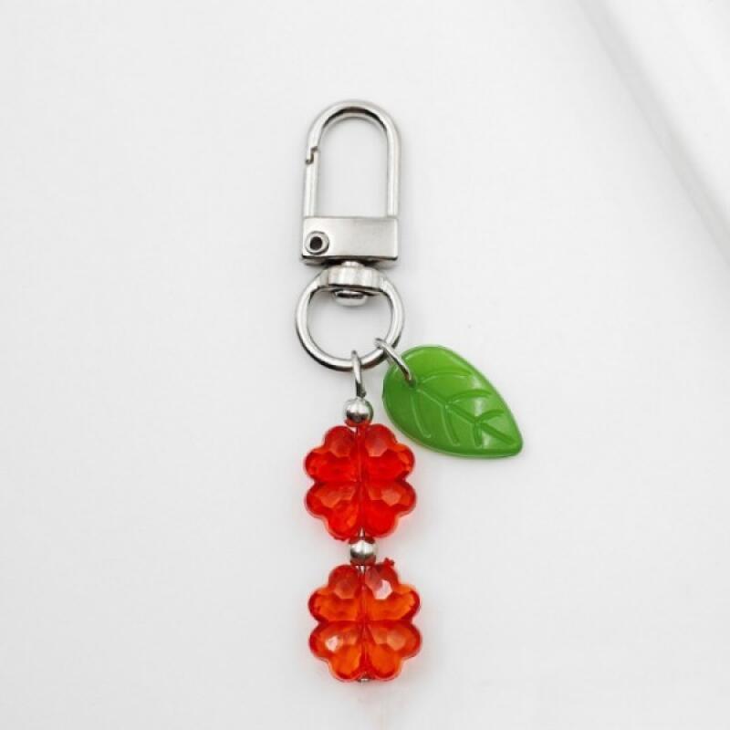 

Счастливый четырехлистный клевер Брелок Рождественский Красный Зеленый AirPods SN. Four-leaf clover double-leaf light green