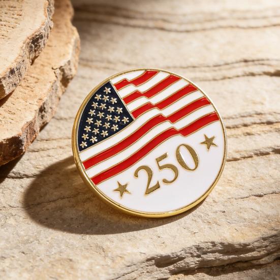 2026 Brooch Commemorating 250th US Anniversary Alloy Enamel Pin with Flag Liberty Bell Butterfly Buckle Suit Lapel