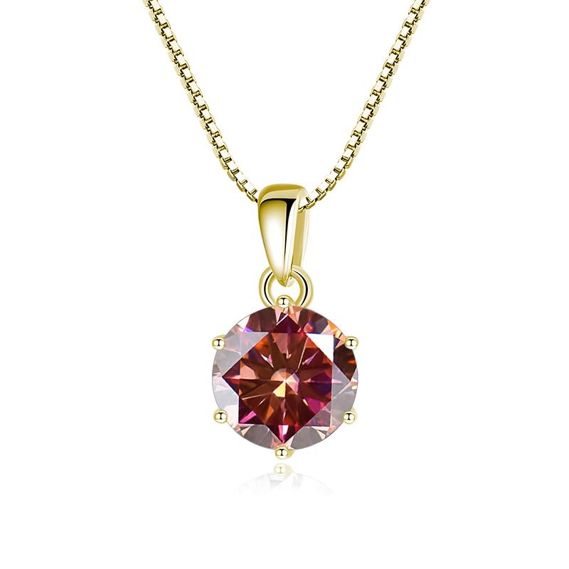 Butterflykiss 1 CT Real Moissanite Pendant Necklace For Women Top Quality 925 Silver Wedding Party Bridal Fine Jewelry