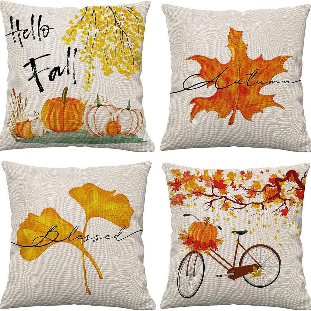 New Thanksgiving Holiday Print Pillow Pillow Sofa Bedside Home Pillow Case Waist Cushion Cover