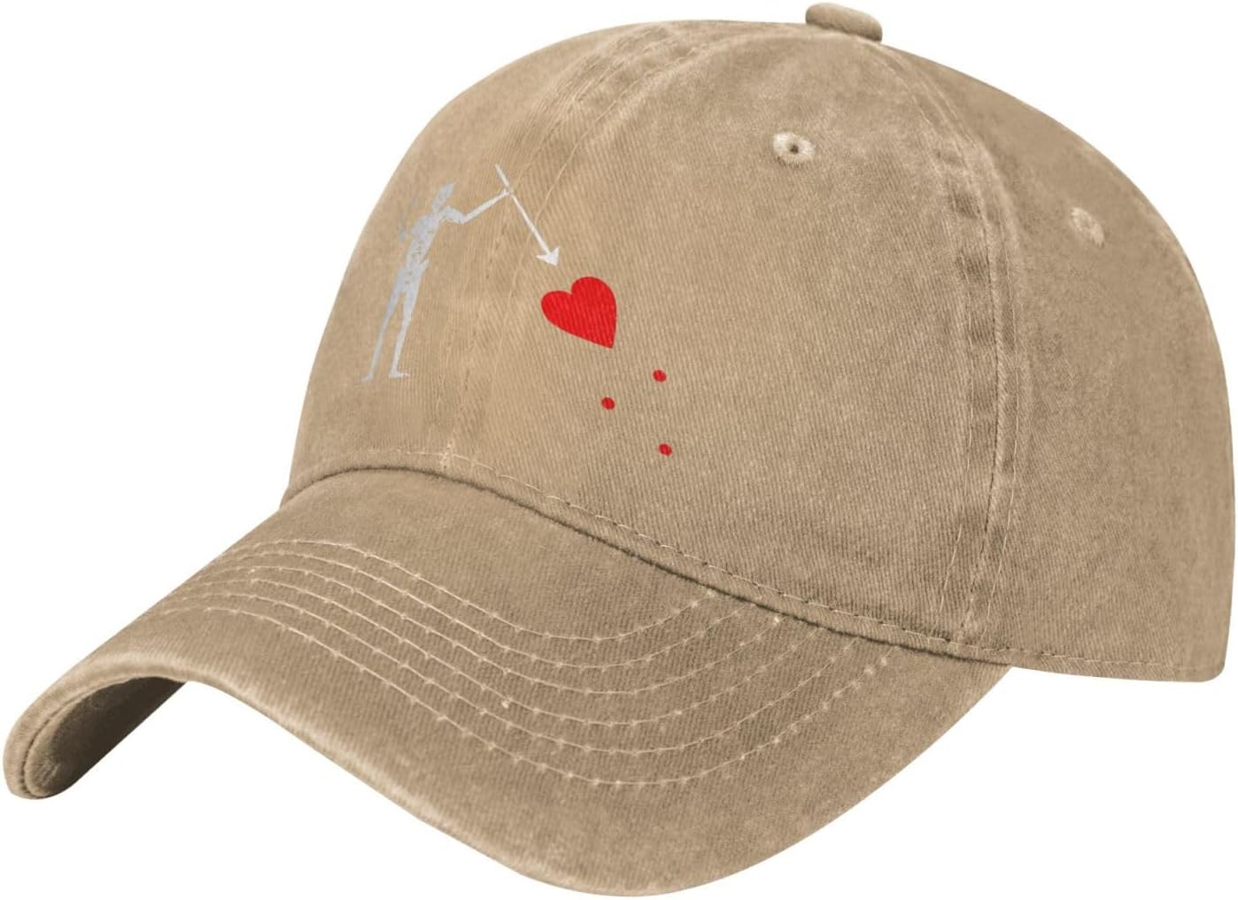 

Blackbeard Pirate Flag Skull Heart Baseball Cap Vintage Cotton Dad Hat Adjustable Unisex Can Be Adjusted