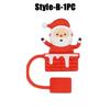 1-100PCSChristmasStraw DustCap 10mm Glass Straw Stopper Universal Water Bottle Reusable Cup Cover Accessories Holiday Party Gift