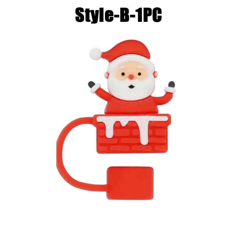 1-100PCSChristmasStraw DustCap 10mm Glass Straw Stopper Universal Water Bottle Reusable Cup Cover Accessories Holiday Party Gift