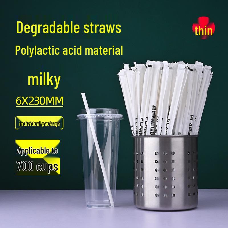 Disposable Transparent Thick PLA Pearl Milk Tea Straws with Independent Packaging