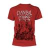 Cannibal Corpse 'Pile Of Skulls' Maglietta Rossa - NUOVA Maglietta Unisex