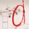 Adjustable Red Rope Bracelet with Pure Diamond Knot - Unisex Zodiac Design