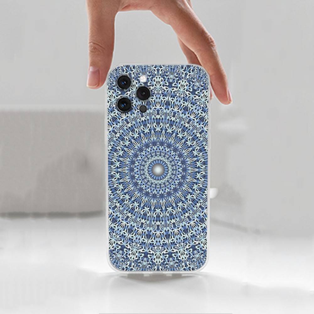 Totem Colorful Flower Mandala For iPhone 12,Mini,16,X,13,XR,15,Pro,17,Plus,11,Max,14,SE,XS,Transparent Soft Cover Case