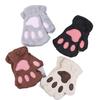 Winter Damen Katzenpfoten Fleecegefütterte Halbfingerhandschuhe zum Schreiben