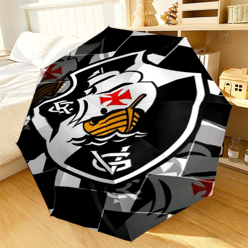 Ombrello con Emblema di Squadra di Calcio a 8 Stecche per Viaggio, Campeggio, Ombrello Leggero Portatile Casual, Essenziale per ogni Famiglia Regalo per le Vacanze