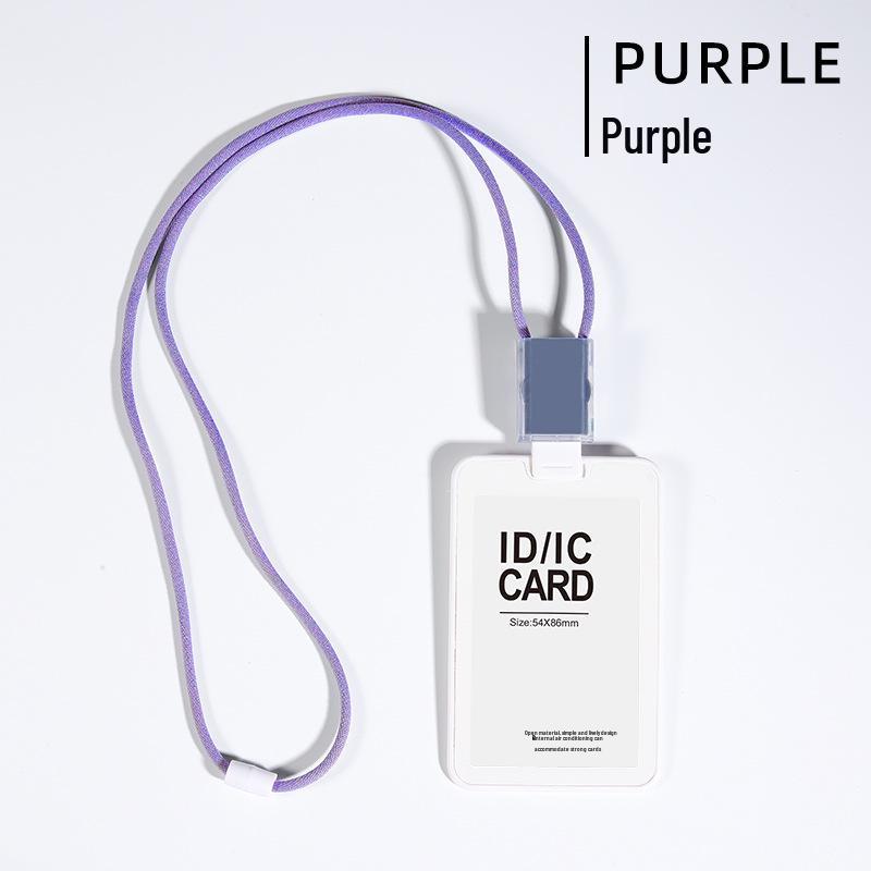 Japanese Style Dual-Card ID Holder with Retractable Lanyard for Employees and Students