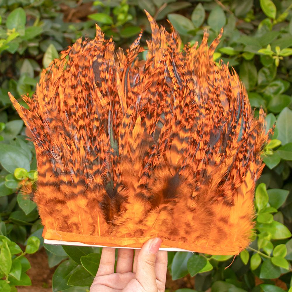 Feather1Meter Dyed Rooster Chicken Feather Trim 4-6inch Natural Pheasant Plumes for Fringe Ribbon Craft DIY Sewing Clothing Dress Decor