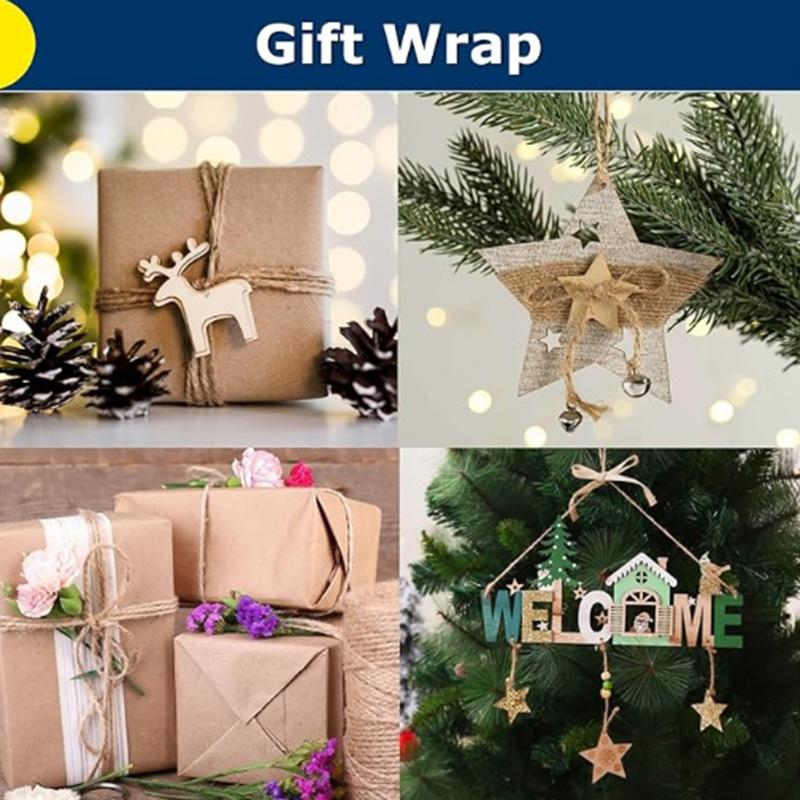 Natural Beige Linen String 2/3mm Extra Long 50m/100m Thick Twisted Rope For Crafts Gift Wrapping Home Decoration DIY Gardening