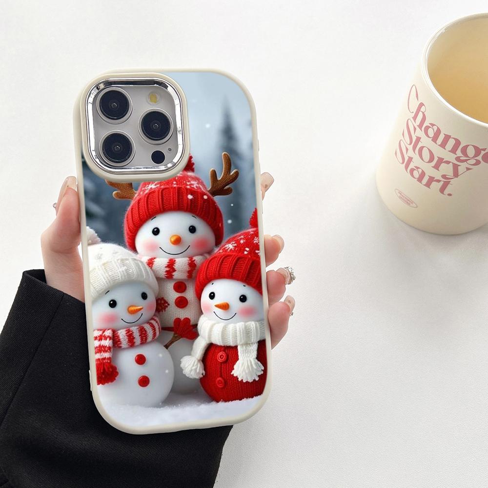 N103 Capodanno Buon Natale desig art Custodie Morbide per Telefono per Samsung S24 S23 Plus A15 A35 A54 Infinix Hot40i Bordo Placcato Protezione Fotocamera Cover Posteriore
