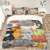 3pcs Cute Cats Bedding Set, Breathable and Soft, Suitable for Bedroom Decor (1*Duvet Cover + 1/2*Pillowcases, No Core) yy250821155