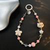 New Phone Chain Beaded Bow Cute Cat Charm Accessory Wrist Strap for Mobile