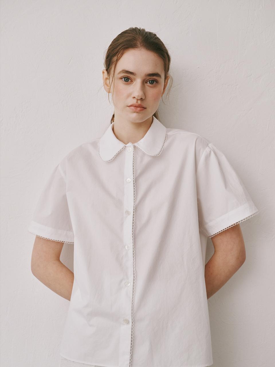 Plad Jour Lace Blouse (Ivory) Ivory